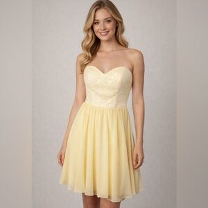 Mori Lee Madeline Gardner Lace Bridesmaid Prom Dress Strapless Women Sz 10